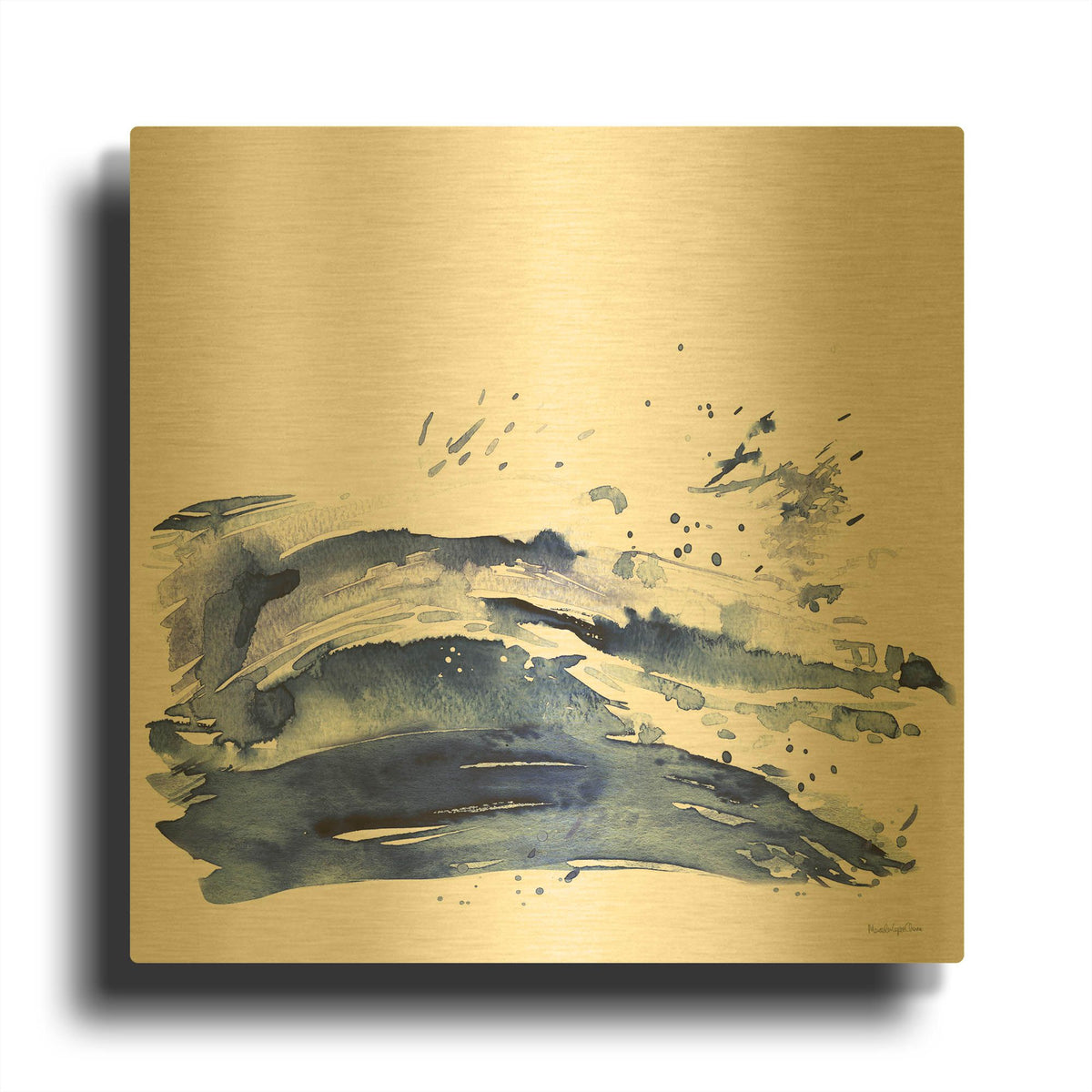 'Coastal Splash 1' By Mercedes Lopez Charro Gold Metal Wall Art