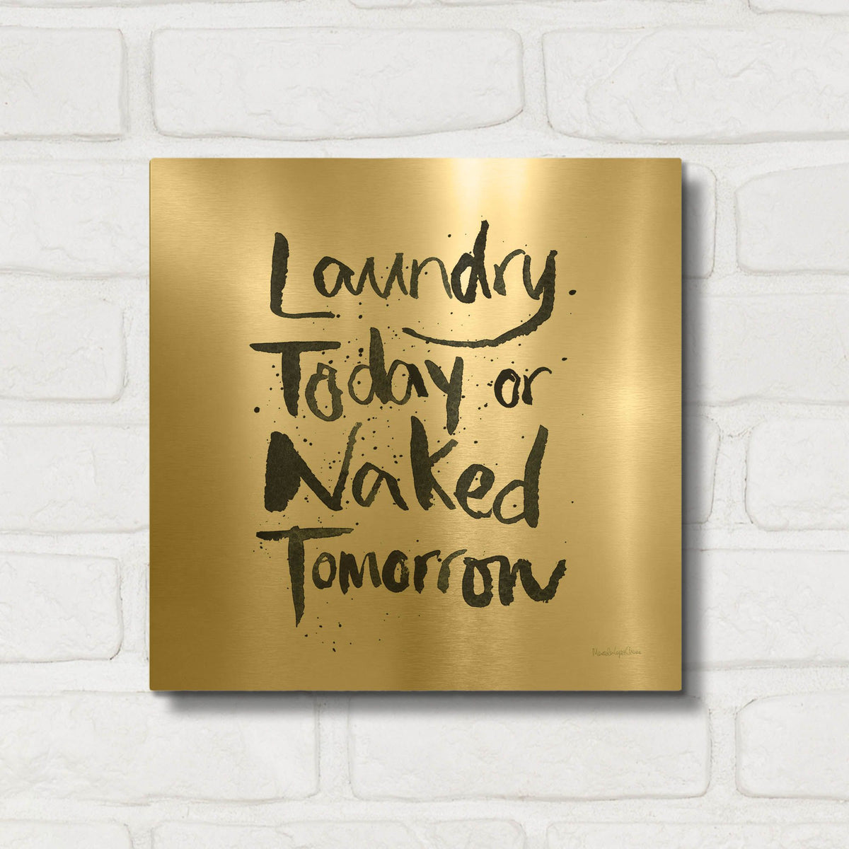 'Laundry Day 3' By Mercedes Lopez Charro Gold Metal Wall Art