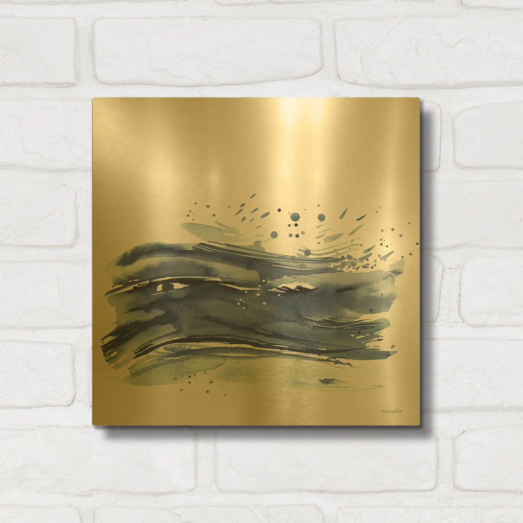 'Coastal Splash 2' By Mercedes Lopez Charro Gold Metal Wall Art