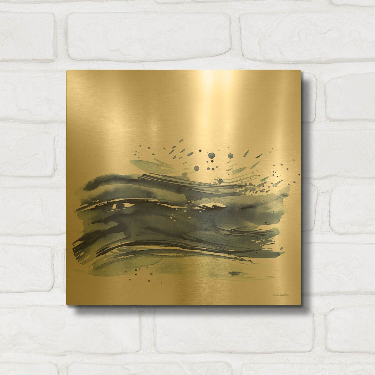 'Coastal Splash 2' By Mercedes Lopez Charro Gold Metal Wall Art