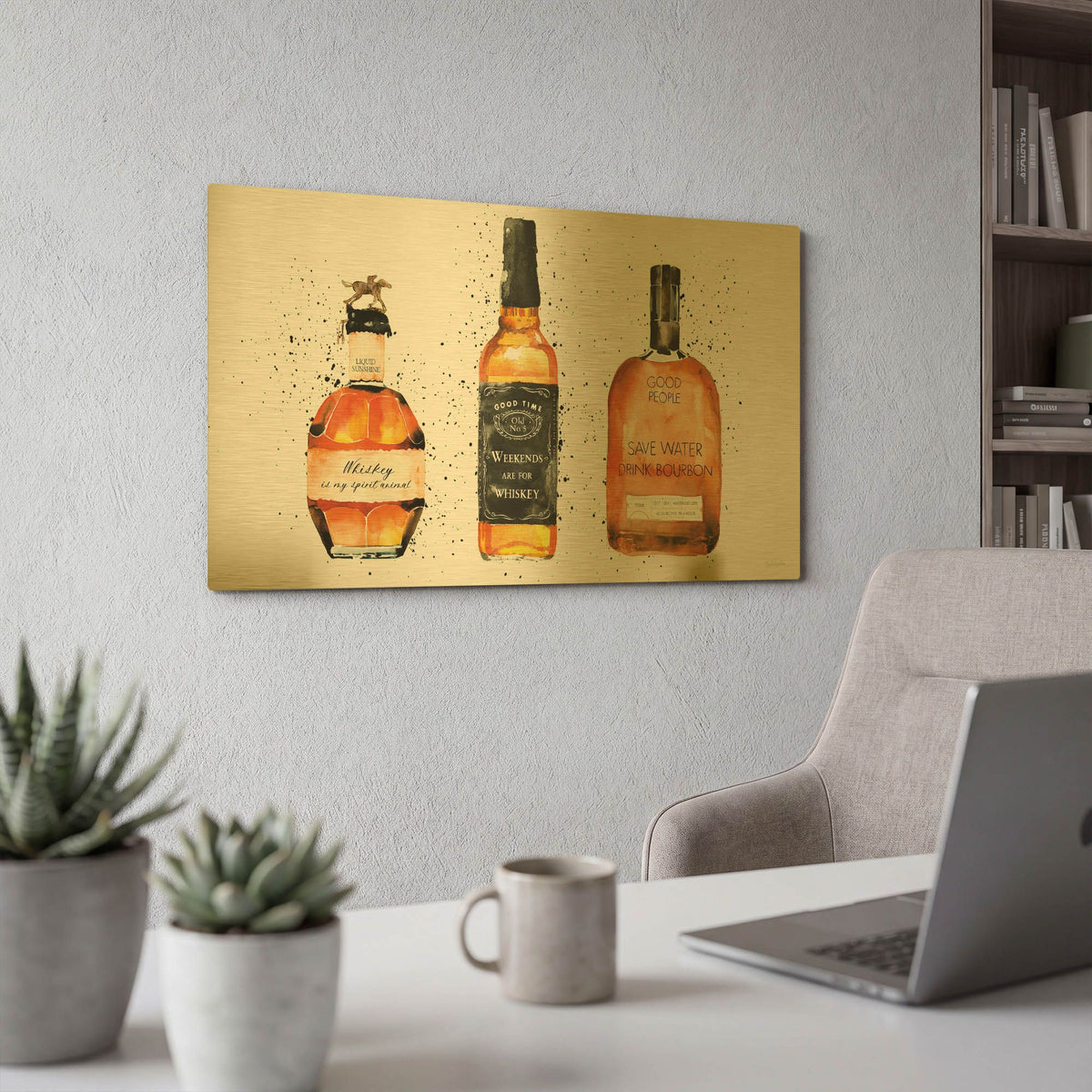 'High Spirits' By Mercedes Lopez Charro Gold Metal Wall Art