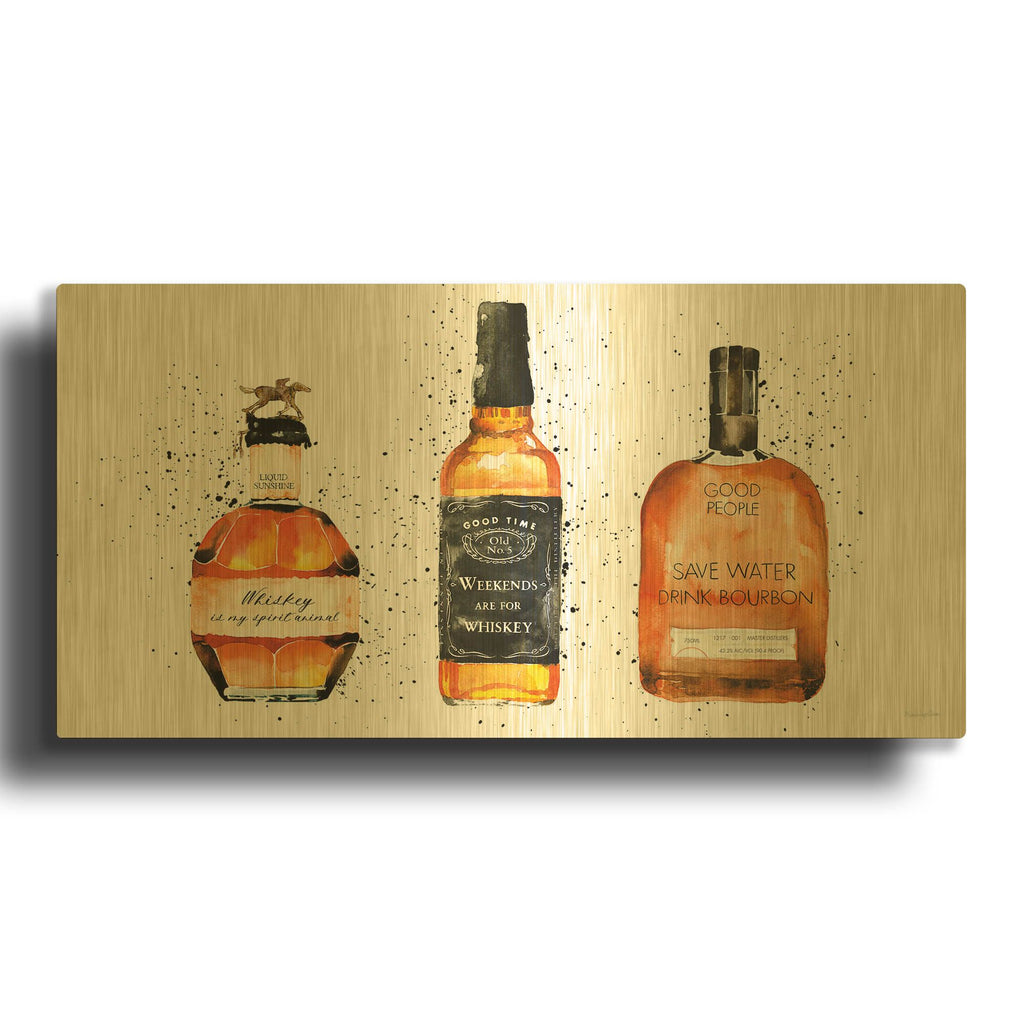 'High Spirits' By Mercedes Lopez Charro Gold Metal Wall Art