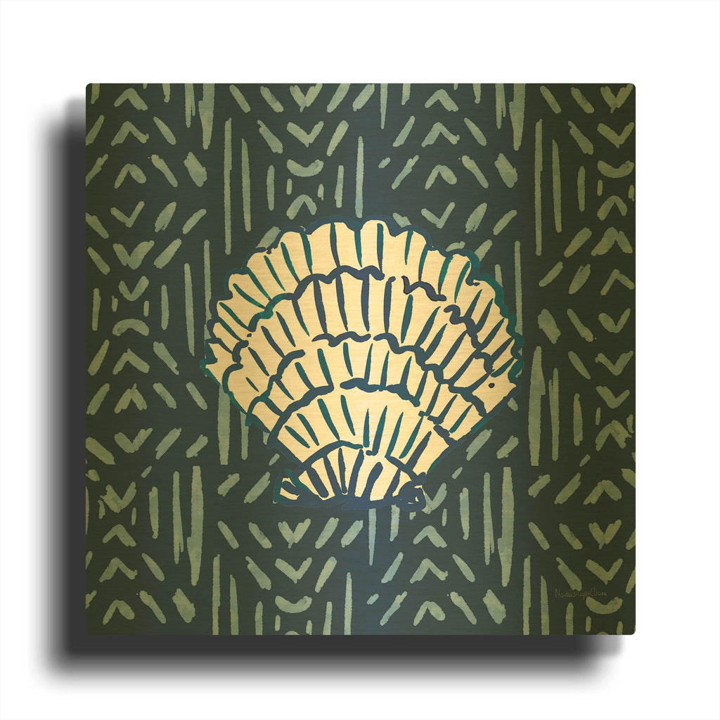 'Salty Waves V3 Dark' By Mercedes Lopez Charro Gold Metal Wall Art