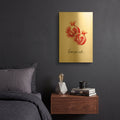 'Pomegranates' By Mercedes Lopez Charro Gold Metal Wall Art