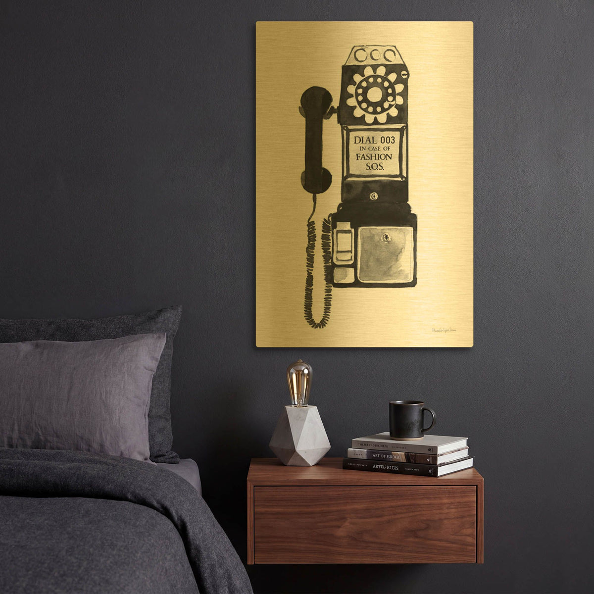 'Fashion SOS' By Mercedes Lopez Charro Gold Metal Wall Art