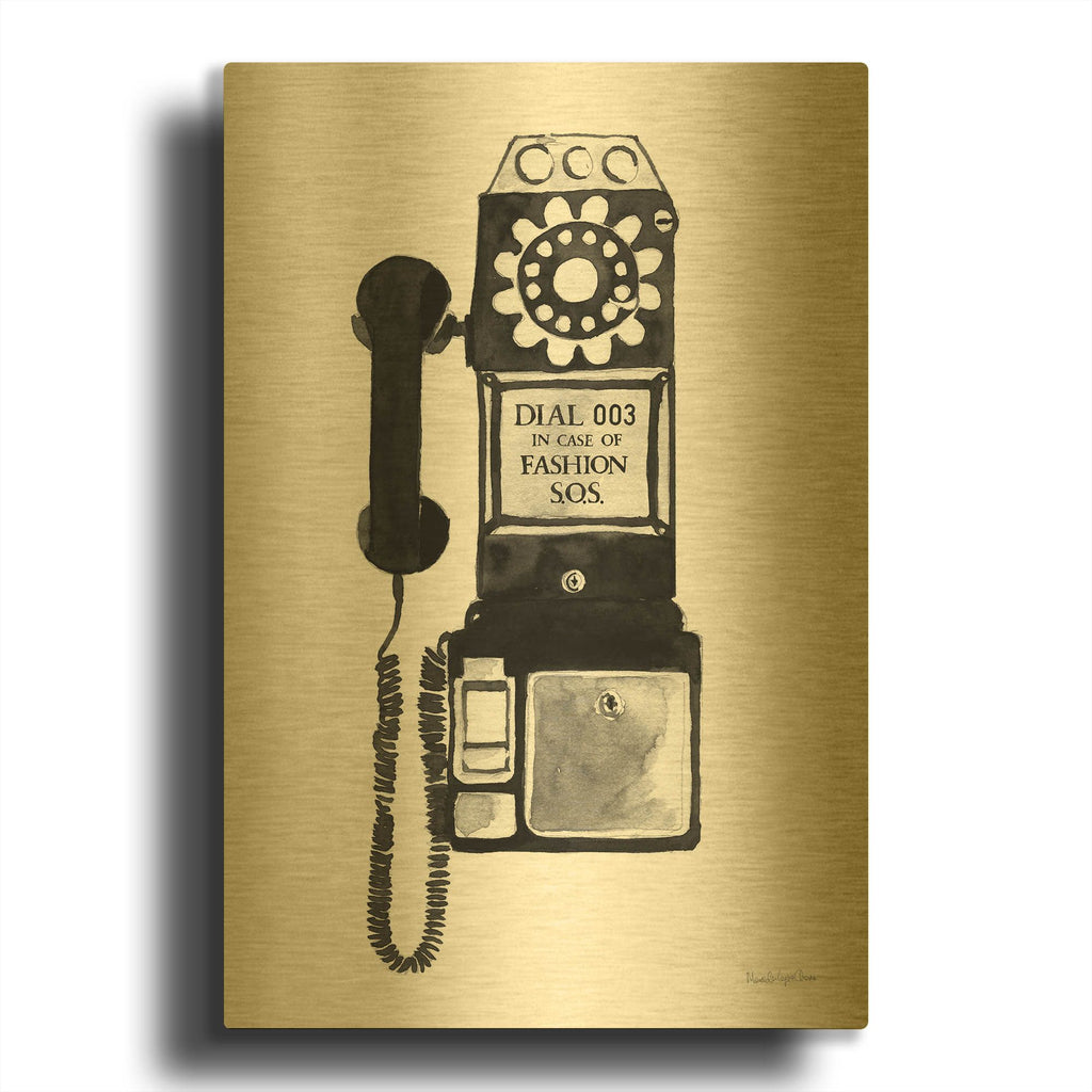 'Fashion SOS' By Mercedes Lopez Charro Gold Metal Wall Art