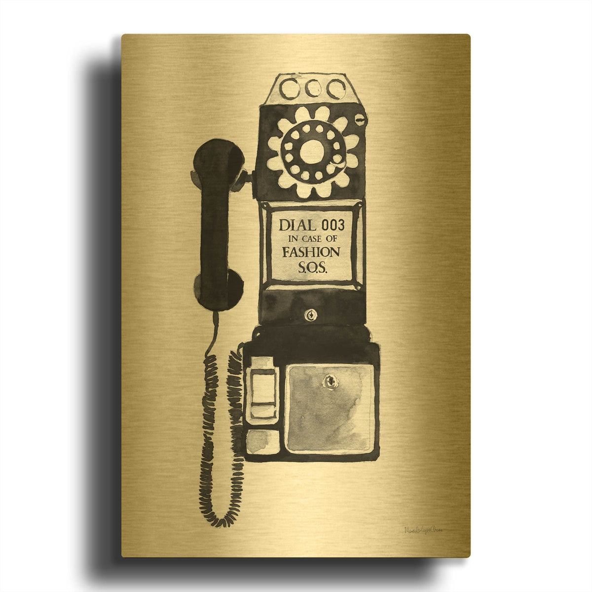 'Fashion SOS' By Mercedes Lopez Charro Gold Metal Wall Art