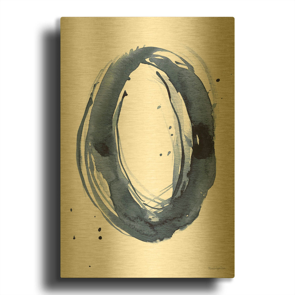 'Bold Blue 3 Dark' By Mercedes Lopez Charro Gold Metal Wall Art