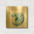 'Nautilus Sq' By Mercedes Lopez Charro Gold Metal Wall Art