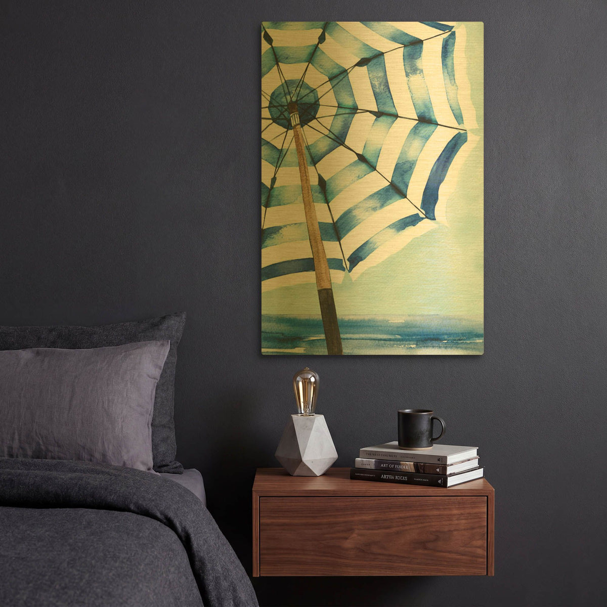 'Surf and Sun 1' By Mercedes Lopez Charro Gold Metal Wall Art
