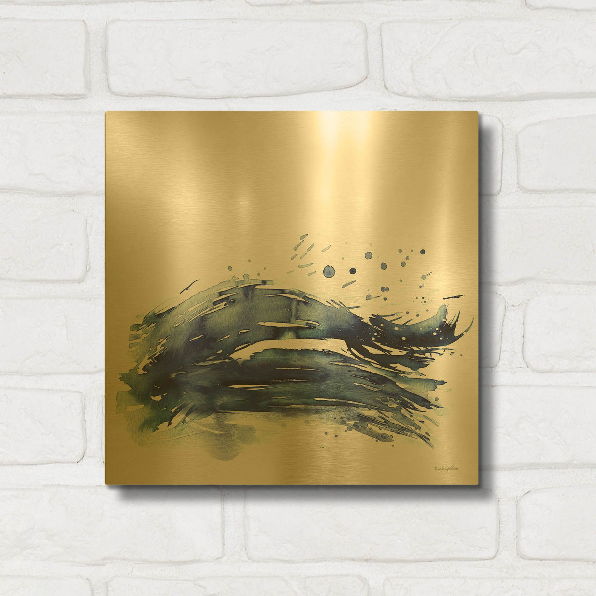 'Coastal Splash 3' By Mercedes Lopez Charro Gold Metal Wall Art