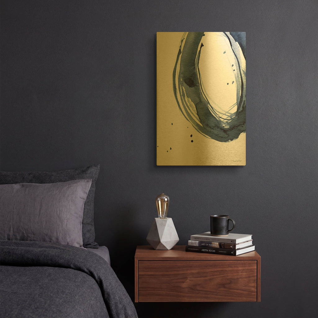 'Bold Blue 2 Dark' By Mercedes Lopez Charro Gold Metal Wall Art