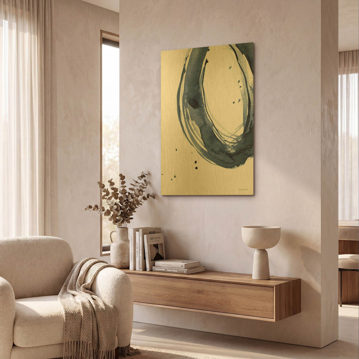 'Bold Blue 2 Dark' By Mercedes Lopez Charro Gold Metal Wall Art