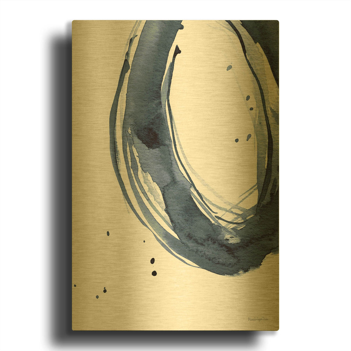 'Bold Blue 2 Dark' By Mercedes Lopez Charro Gold Metal Wall Art