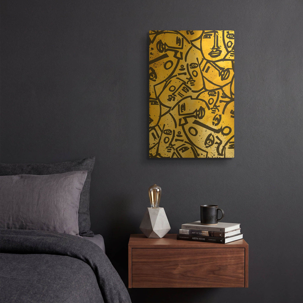 'Serving Face' By Mercedes Lopez Charro Gold Metal Wall Art