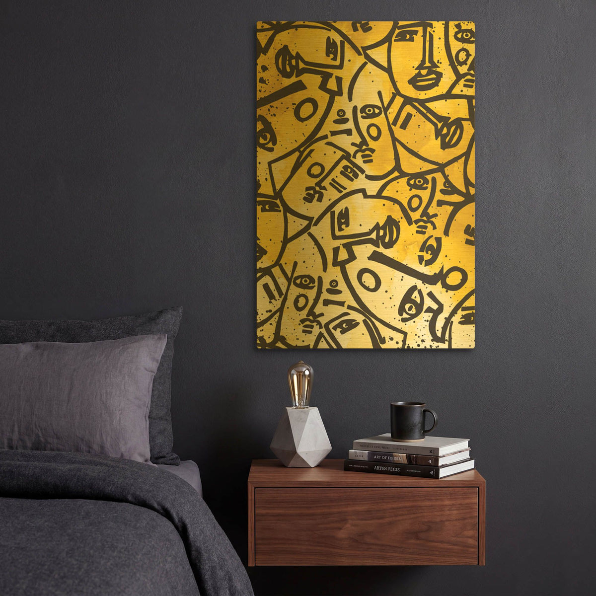 'Serving Face' By Mercedes Lopez Charro Gold Metal Wall Art