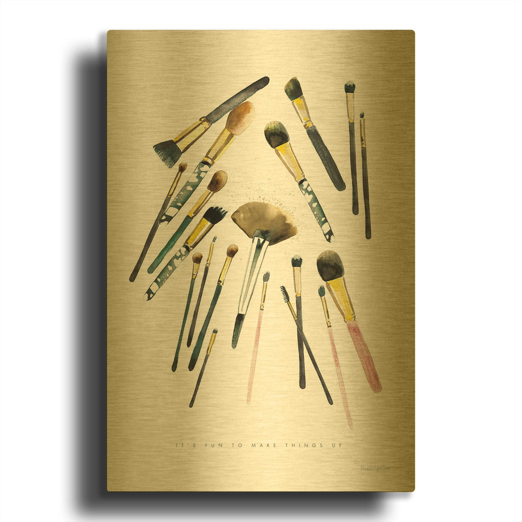 'Make it Up 2' By Mercedes Lopez Charro Gold Metal Wall Art