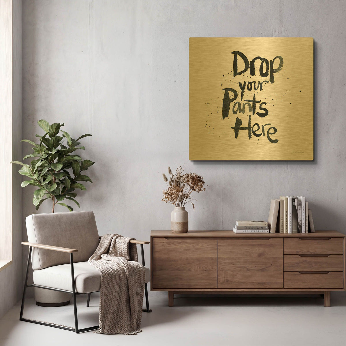 'Laundry Day 4' By Mercedes Lopez Charro Gold Metal Wall Art