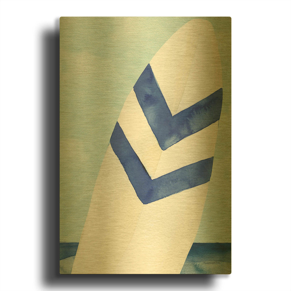 'Surf and Sun 2' By Mercedes Lopez Charro Gold Metal Wall Art