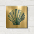 'Scallop Shell Sq' By Mercedes Lopez Charro Gold Metal Wall Art
