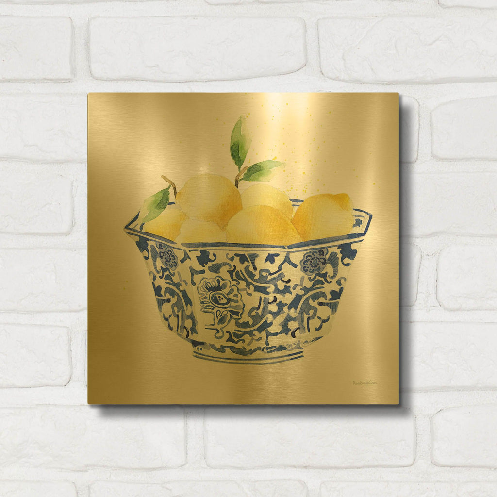 'Elegant Fruit 2' By Mercedes Lopez Charro Gold Metal Wall Art