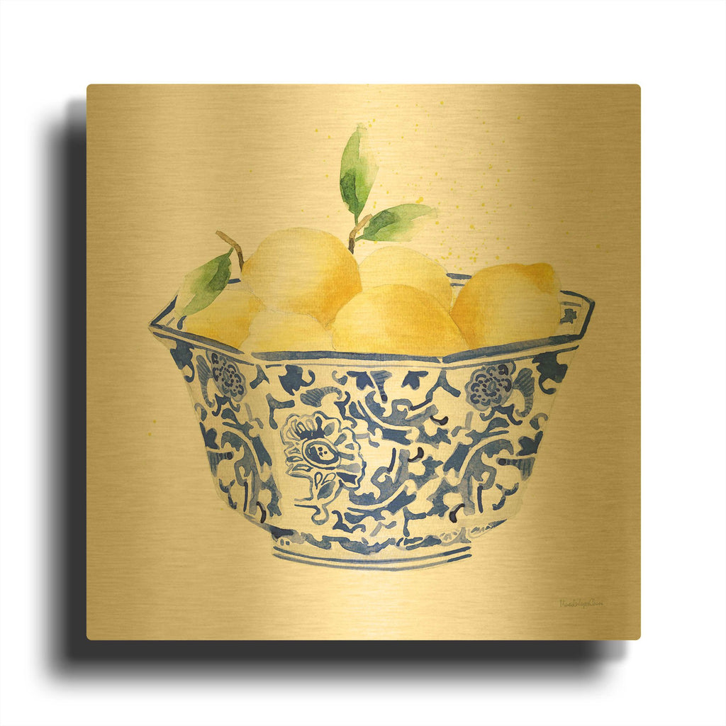 'Elegant Fruit 2' By Mercedes Lopez Charro Gold Metal Wall Art