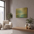 'Shining Sea' By Mercedes Lopez Charro Gold Metal Wall Art