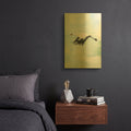 'Crane in Flight 2' By Mercedes Lopez Charro Gold Metal Wall Art