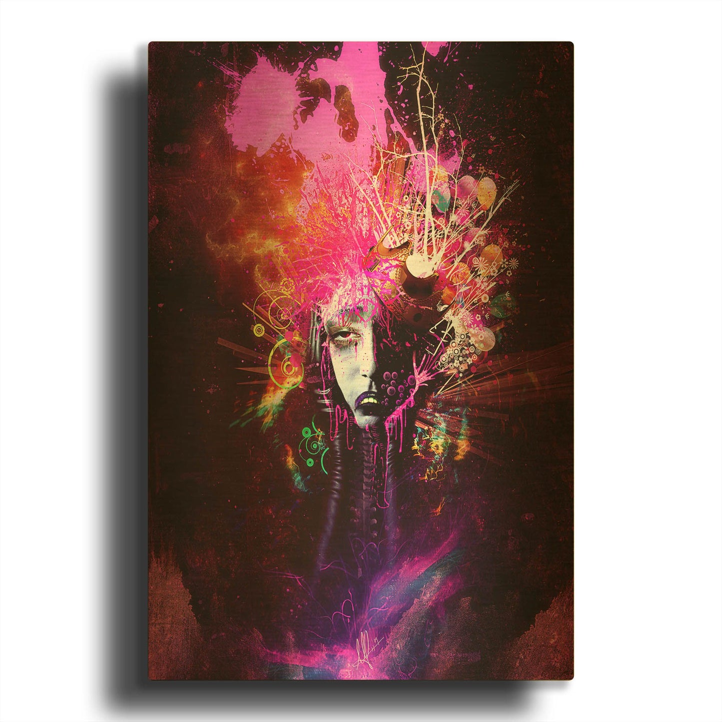 'Overdose' By Mario Sanchez Nevado Gold Metal Wall Art
