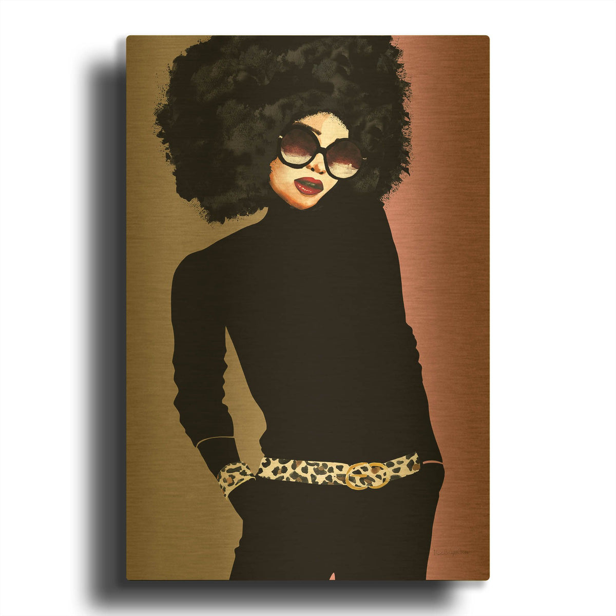 'Good Attitude 1' By Mercedes Lopez Charro Gold Metal Wall Art