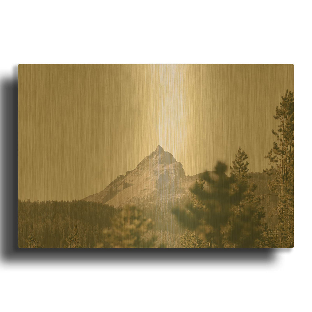 'Mountainous 2' By Nathan Larson Gold Metal Wall Art