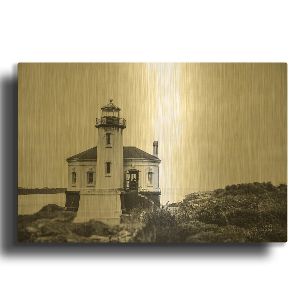 'Looking Out' By Nathan Larson Gold Metal Wall Art