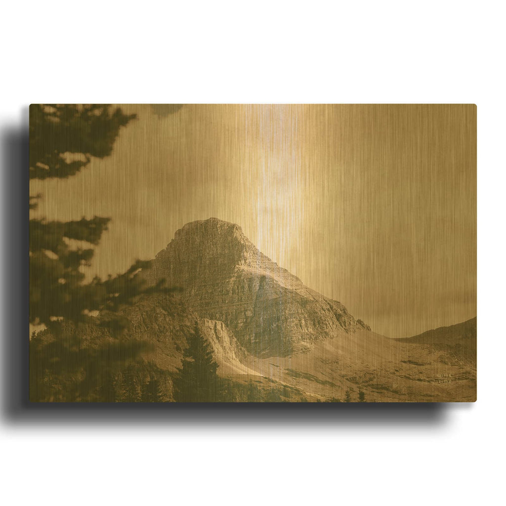 'Mountainous 1' By Nathan Larson Gold Metal Wall Art