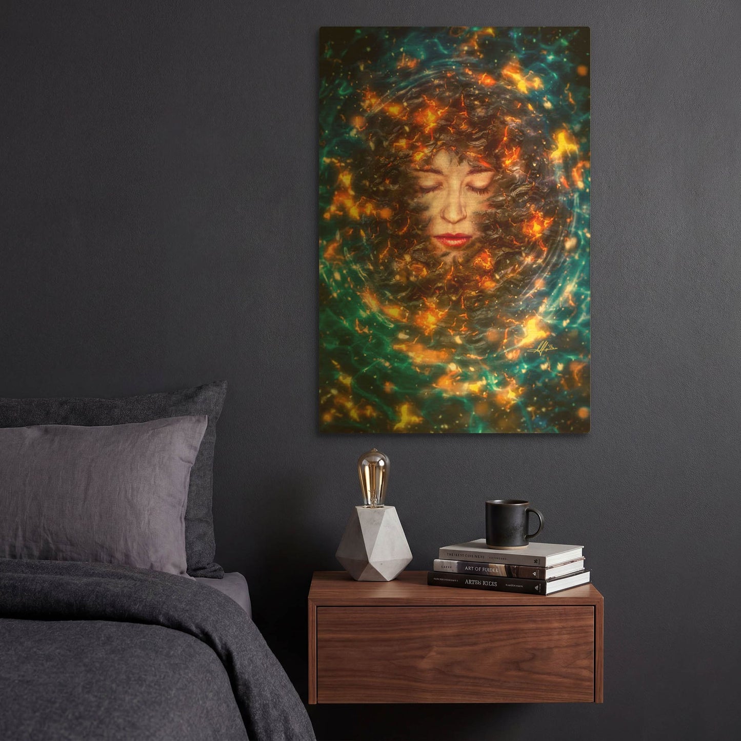'Pause 2020' By Mario Sanchez Nevado Gold Metal Wall Art