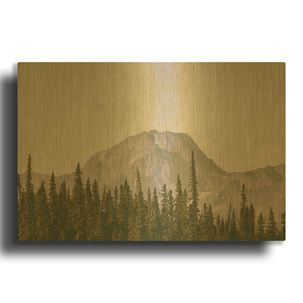 'Mountainous 4' By Nathan Larson Gold Metal Wall Art