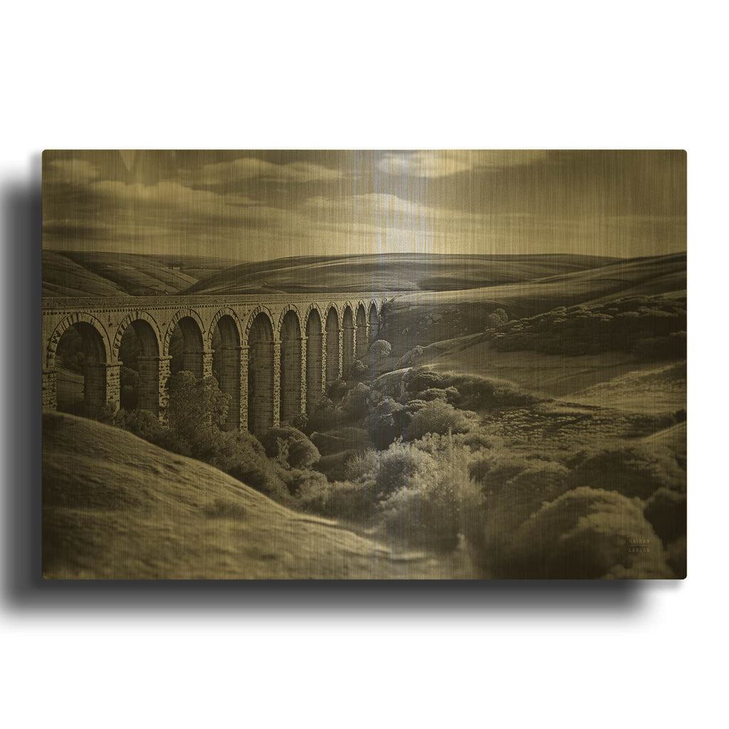 'Aqueduct 4' By Nathan Larson Gold Metal Wall Art