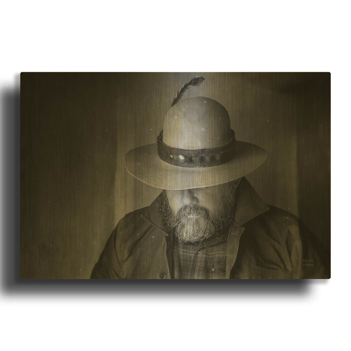 'Home On The Range Cowboy 2' By Nathan Larson Gold Metal Wall Art