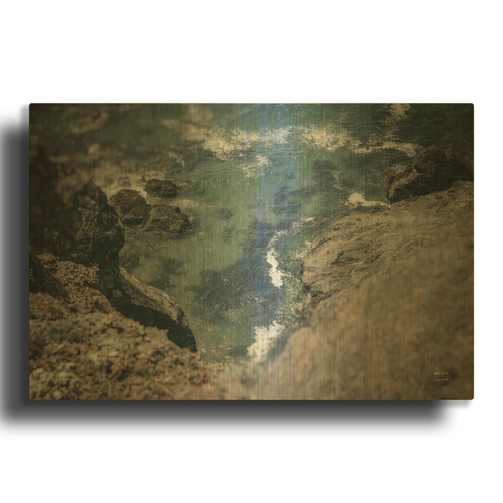 'Pacific Cove' By Nathan Larson Gold Metal Wall Art