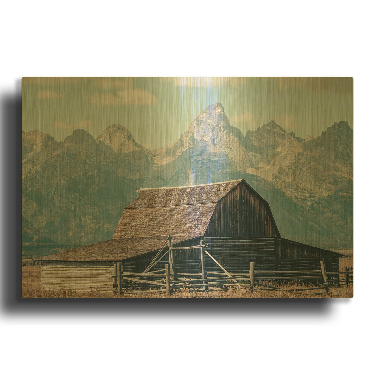 'Historic Row 2' By Nathan Larson Gold Metal Wall Art