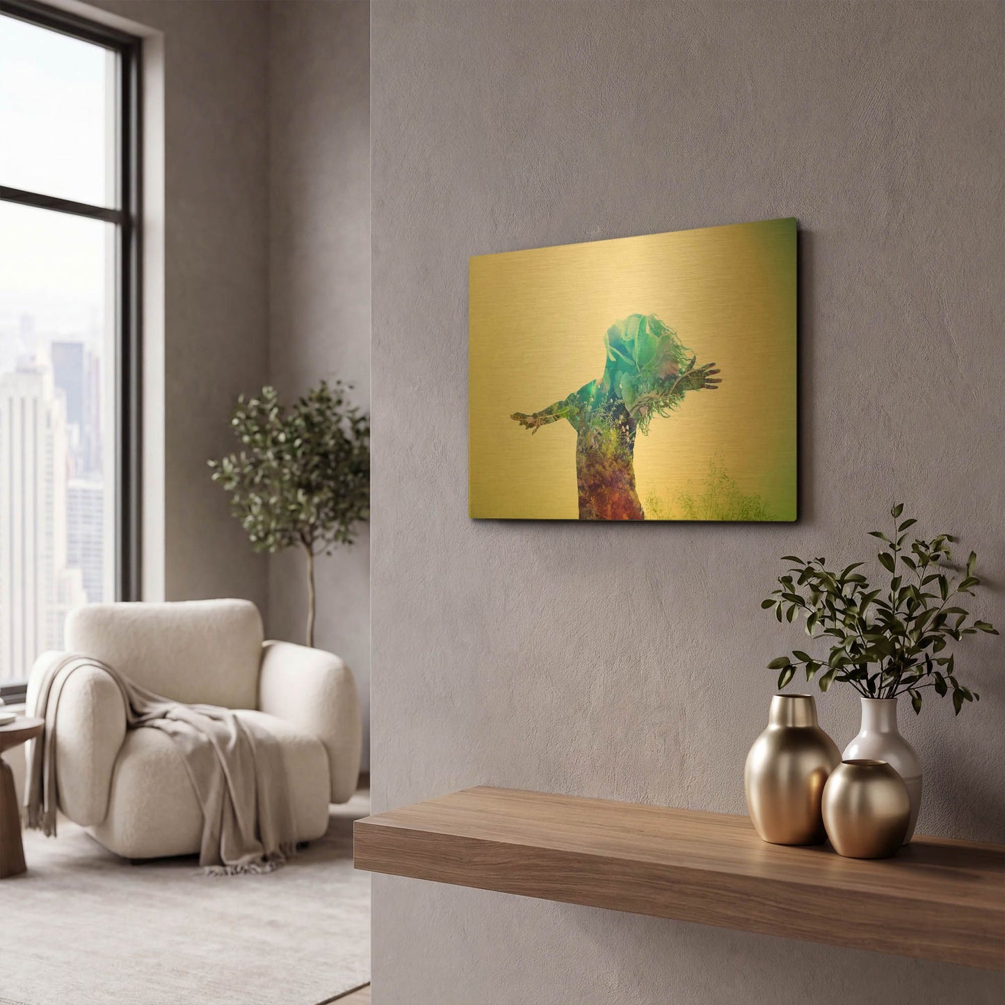 'Release' By Mario Sanchez Nevado Gold Metal Wall Art