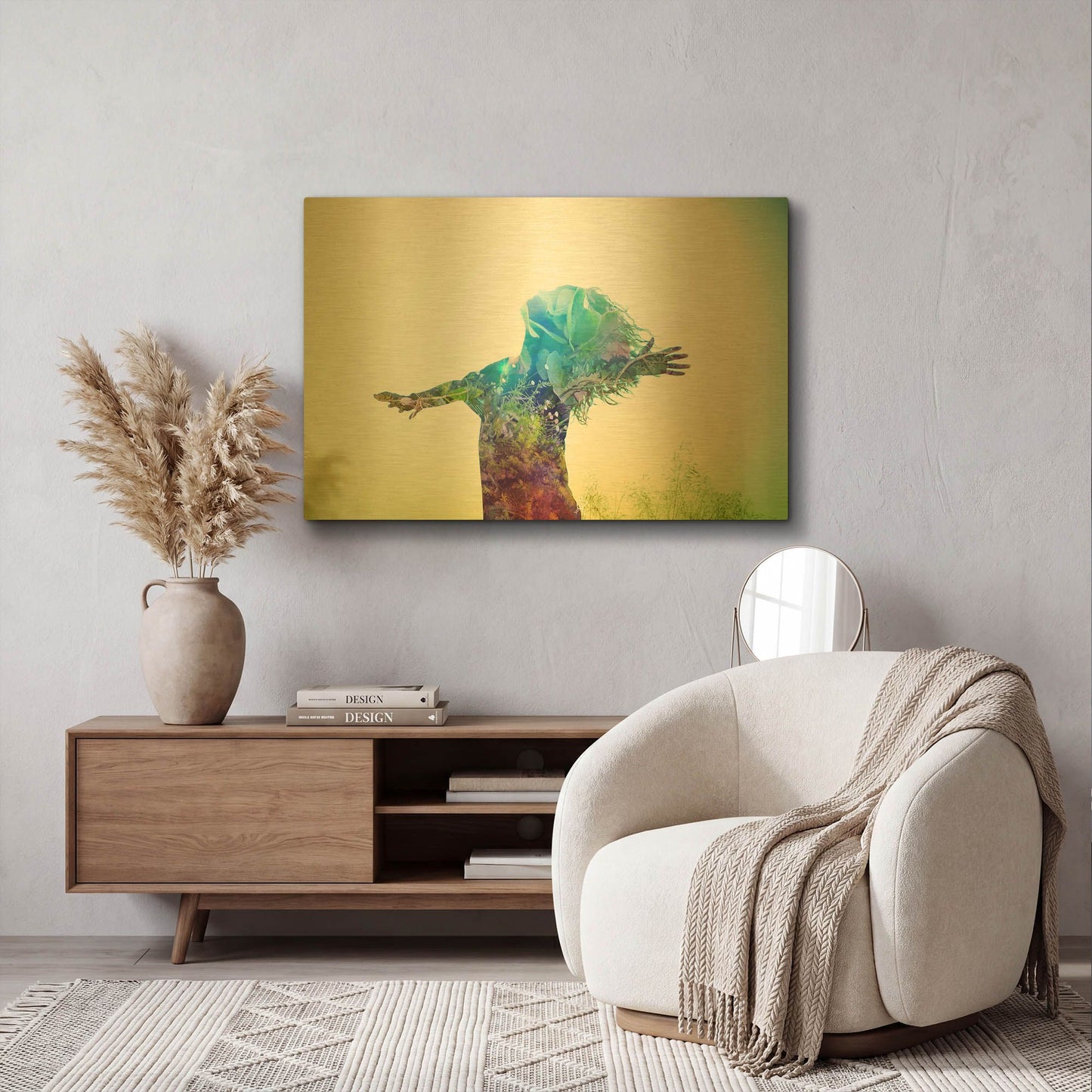 'Release' By Mario Sanchez Nevado Gold Metal Wall Art