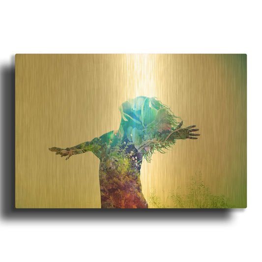 'Release' By Mario Sanchez Nevado Gold Metal Wall Art