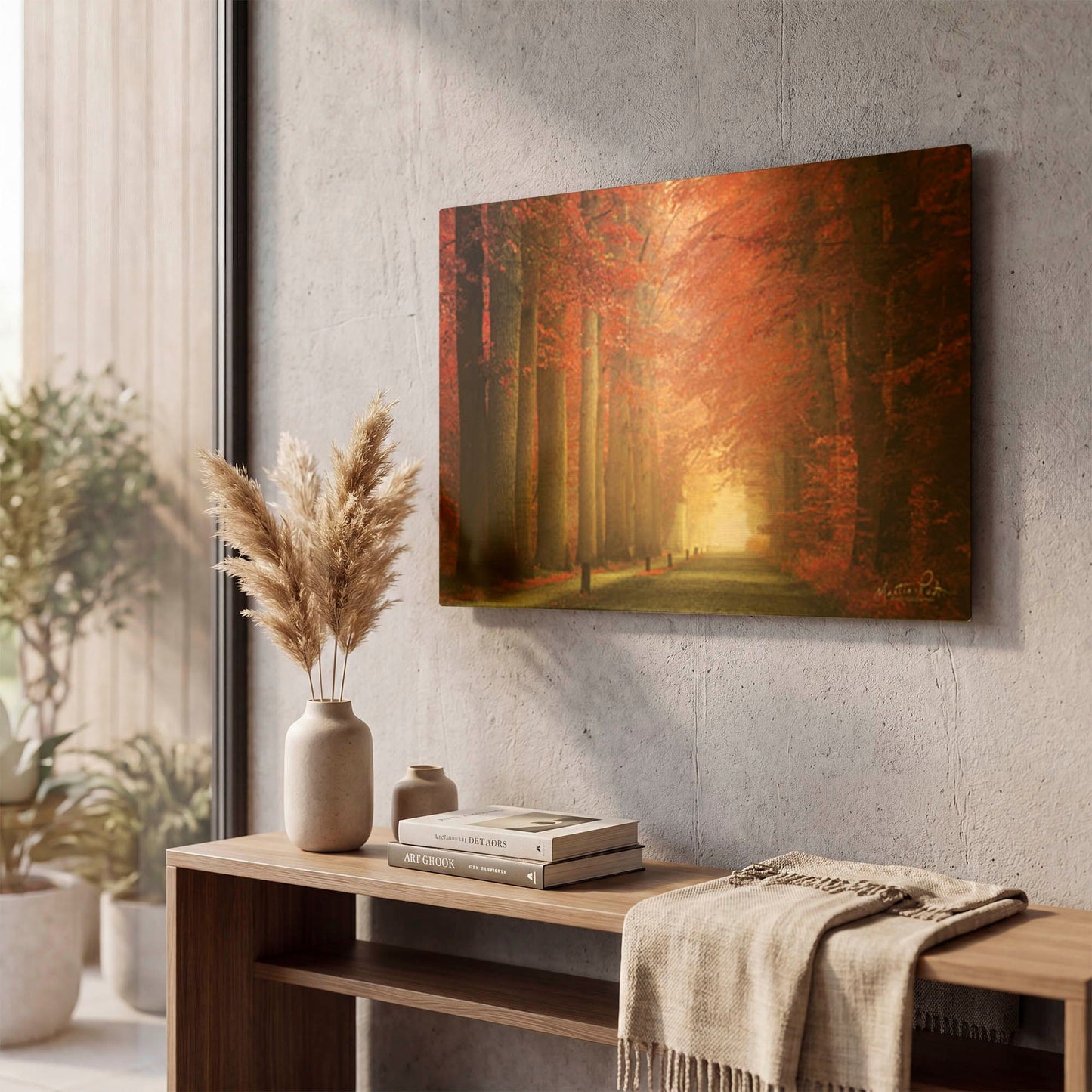'Way to Red' By Martin Podt Gold Metal Wall Art