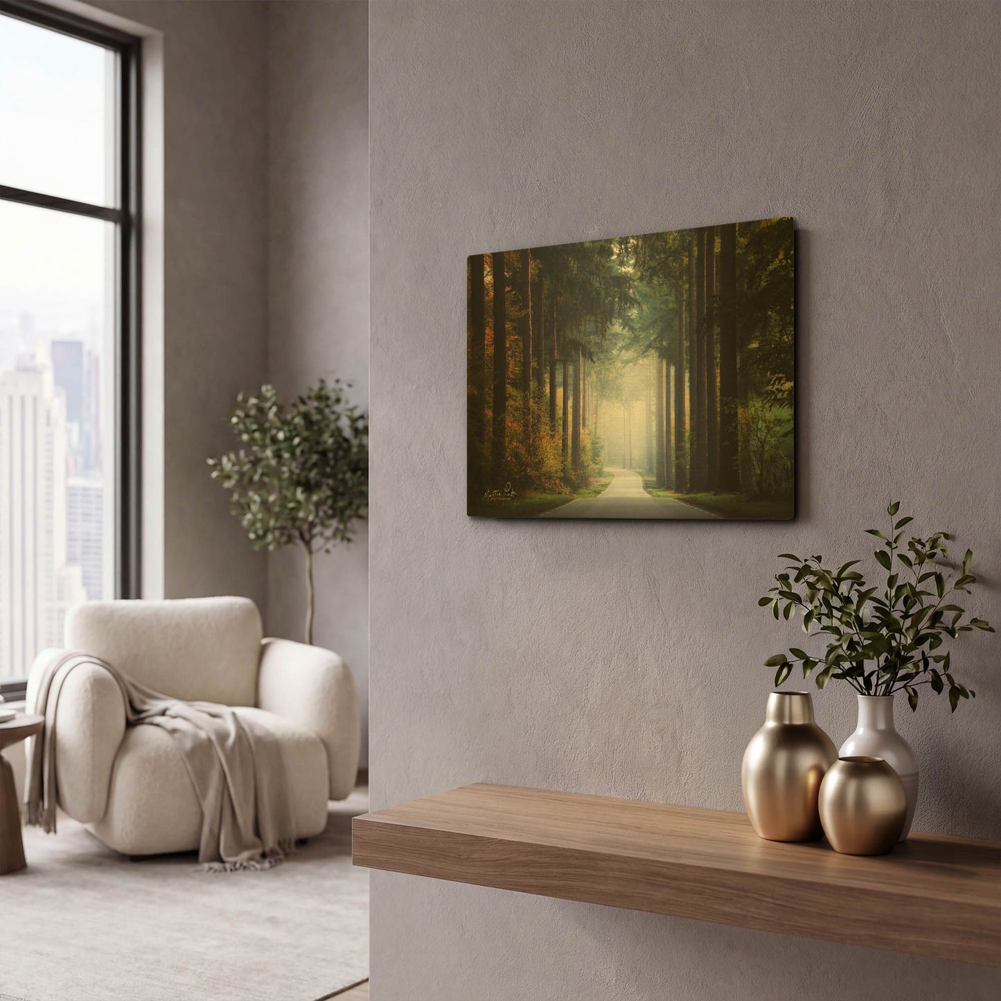 'Mysterious Roads' By Martin Podt Gold Metal Wall Art