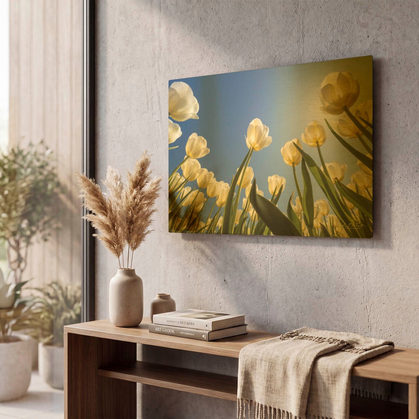 'Look Up in White' By Martin Podt Gold Metal Wall Art