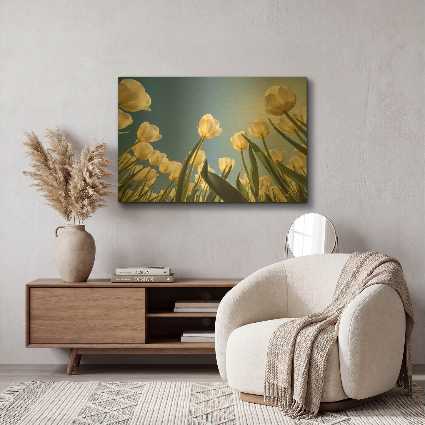 'Look Up in White' By Martin Podt Gold Metal Wall Art