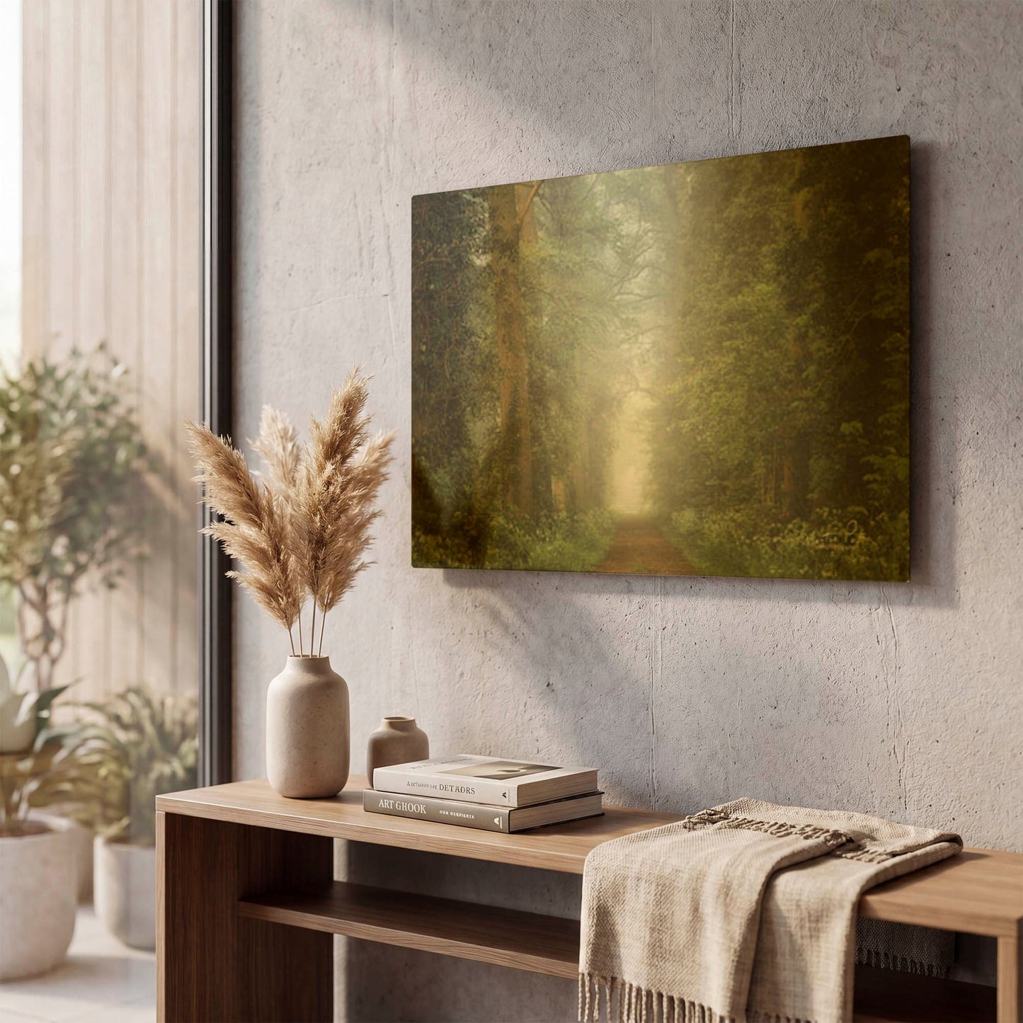 'Misty Spring Road' By Martin Podt Gold Metal Wall Art