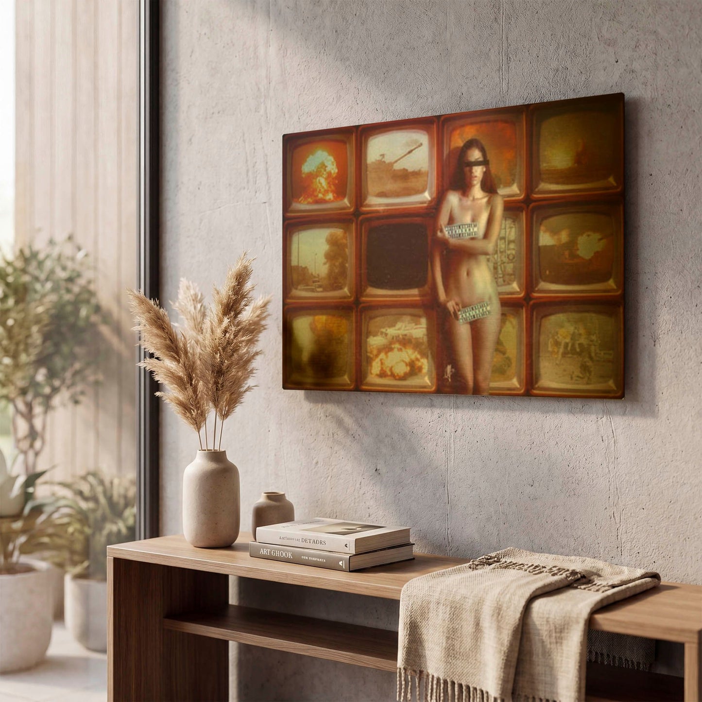 'Retransmission 2020' By Mario Sanchez Nevado Gold Metal Wall Art