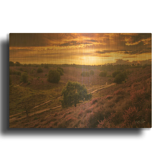 'Just a Sunset in the Netherlands' By Martin Podt Gold Metal Wall Art