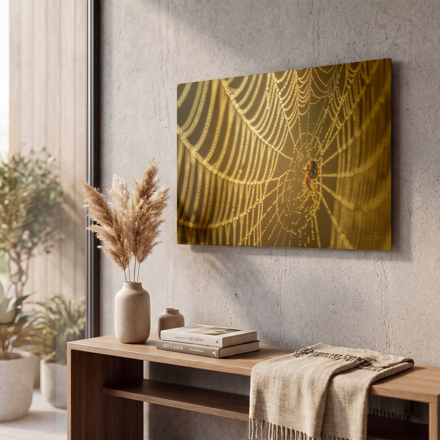 'The Spider and Her Jewels' By Martin Podt Gold Metal Wall Art